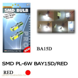 SMD LED-es Izzó 21/5W, BA15D, (Piros), 2db 