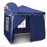Kerti sátor 3×3m kék/fehér oldalfalakkal VÍZÁLLÓ