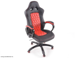 Irodai szék sport Kartámasszal, fekete/piros