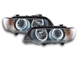 Angel Eye Fényszóró LED Xenon BMW X5 E53 évjárat: 00-03 fekete