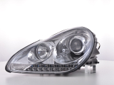 fényszórók Xenon nappali menetfény LED DRL kinézet  Porsche Cayenne 9PA 02-06 évjárat króm