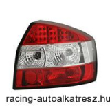 Hátsólámpa készlet - LED, Audi A4 01-04, átlátszó/vörös
