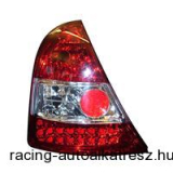 Hátsó lámpák, LED, Renault Clio 09/98-05/01, vörös/króm/vörös