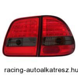 Hátsólámpa készlet - LED, Mercedes S210 T-model 96-03, vörös/átlátszó