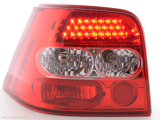 VW Golf 4, 1J típus (98-02 évjárat) LED-es hátsó lámpa vörös/átlátszó
