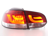 VW Golf 6, 1K típus (2008-2012 évjárat) vörös/átlátszó LED-es hátsó lámpa
