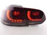 VW Golf 6, 1K típus (2008-2012 évjárat) vörös/fekete GTI-Look LED-es hátsó lámpa