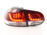 VW Golf 6, 1K típus (2008-2012 évjárat) LED-es hátsó lámpa vörös/átlátszó