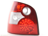VW Polo, 9N típus (01-05 évjárat) vörös/átlátszó LED-es hátsó lámpa