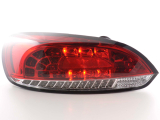 VW Scirocco 3, 13 típus (08 évjárattól) vörös/átlátszó LED-es hátsó lámpa