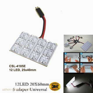 12 LED-es, 25x40mm-es, Adapteres LED Panel 