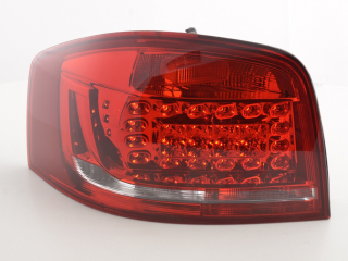 Audi A3 3doors (8P) (2010-2012 évjárat) vörös/átlátszó LED-es hátsó lámpa