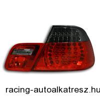 Hátsólámpa készlet - LED, BMW E46/2 ajtós (kivéve Cabrio) 99-02, átlátszó/vörös/