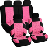 9 részes osztható univerzális üléshuzat szett - Légzsákos - pink-fekete
