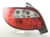 Peugeot 206, 2*** típus (98-05 évjárat) hátsó lámpa átlátszó/vörös