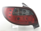 Peugeot 206, 2*** típus (98-05 évjárat) fekete hátsó lámpa vörös