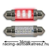 Ledes izzó-füzér, vörös , 6 LED/1.8 mm, 36 mm, 0.48 W, DC12V (2 pc)