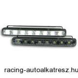 Helyzetjelző, 8 LED, fehér, átlátszó/króm