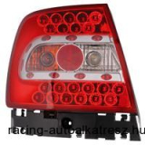 Hátsó lámpák, LED, Audi A4 B5 95-00, átlátszó/vörös