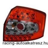 Hátsó lámpák, LED, Audi A4 B6 01-04, átlátszó/vörös