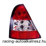 Hátsó lámpák, LED, Renault Clio 06/01-04, vörös/króm/átlátszó