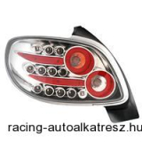 Hátsó lámpák, LED, Peugeot 206 98-, 2/4 ajtós, átlátszó/króm