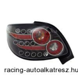 Hátsó lámpák, LED, Peugeot 206 CC (kabrió/coupé), átlátszó/fekete