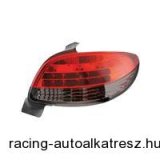 Hátsólámpa készlet - LED, Peugeot 206 98-, átlátszó/vörös/fekete