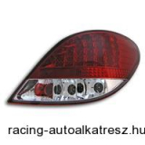 Hátsó lámpák, LED, Peugeot 207 06- (kivéve 207CC), átlátszó/vörös