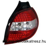 Hátsó lámpák, LED, Renault Clio 05-, vörös/átlátszó/vörös