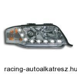 1 készlet (bal, jobb) AE egyedi erős fényű fényszórók Audi A6 01-03, átlátszó/kr