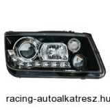 1 készlet (bal, jobb) VW Bora 98-, tompított fényszóró design, átlátszó/fekete, 