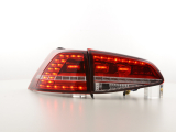 VW Golf 7 (2012 évjárattól) vörös/átlátszó LED-es hátsó lámpa