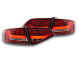 Audi A4 B8 8K szedán (07-11 évjárat) vörös/átlátszó LED-es hátsó lámpa