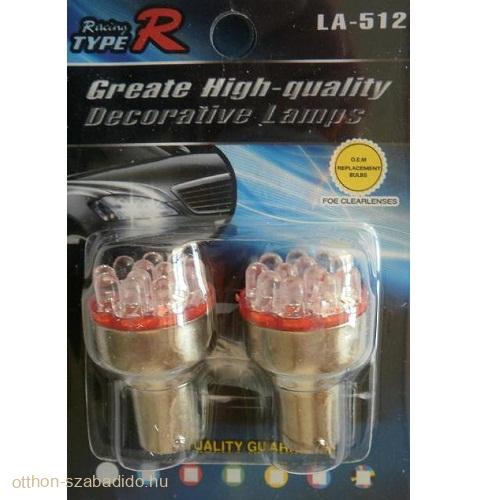 12 LED-es Izzó, 2 Pólusú, 21W (Piros), 2db 