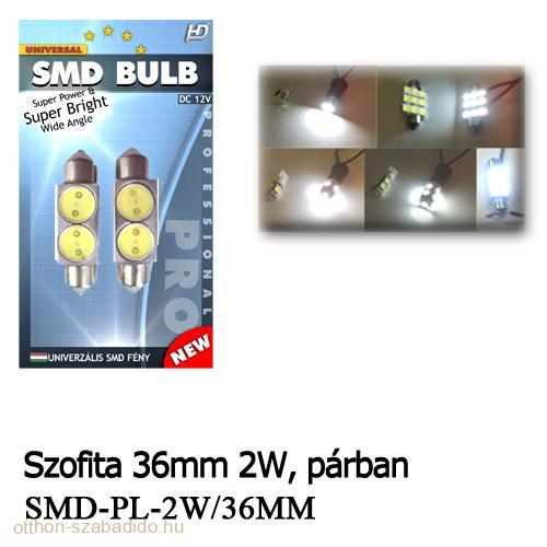 2 SMD LED-es Szofita Izzó, 36mm, (Fehér), 2db 