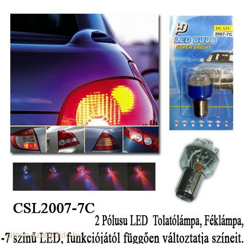 LED-es Izzó, 2 Pólusú, (7színű), 1db 