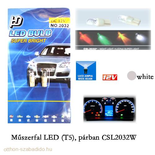LED-es, Műszerfal Izzó, (Fehér) T5, 2db 