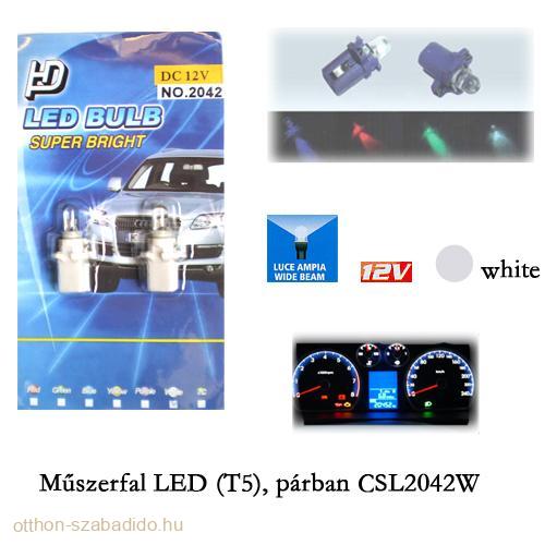 LED-es, Műszerfal Izzó, (Sárga), T5, 2db 