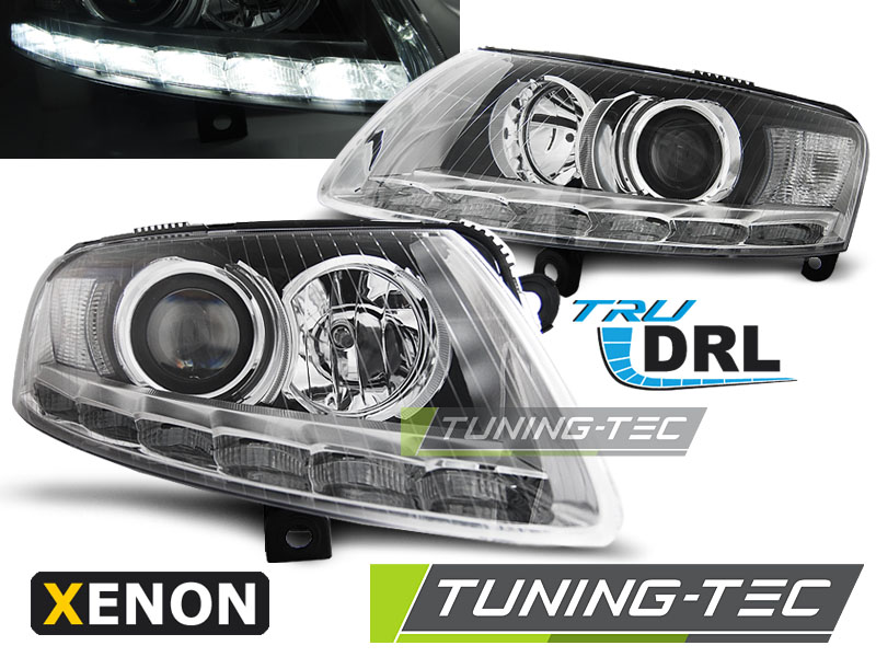 Audi A6 TRU DRL, Első Fényszóró, Lámpa, (Gyárilag Xenon-oshoz) by Tuning-Tec, (Évj.: 2004.04 - 2008)
