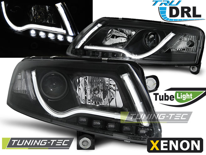 Audi A6 Első Lámpa, Tuning-Tec, Led Tube Lights, TRU DRL, Xenon (Évj.: 2004 - 2008)