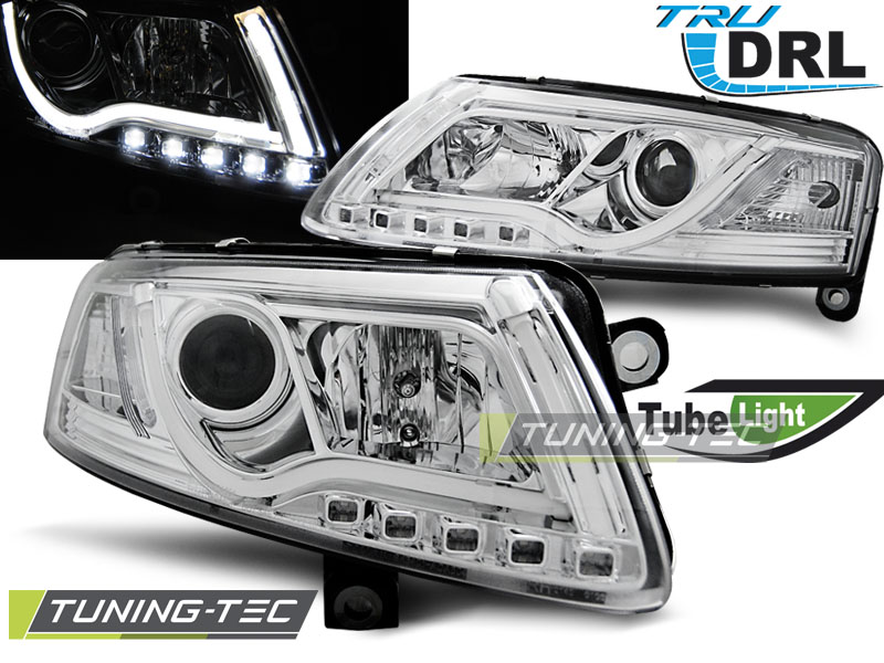 Audi A6 C6 TRU DRL, Led Tube Lights Első Fényszóró, Lámpa, by Tuning-Tec, (Évj.: 2004.04 - 2008)