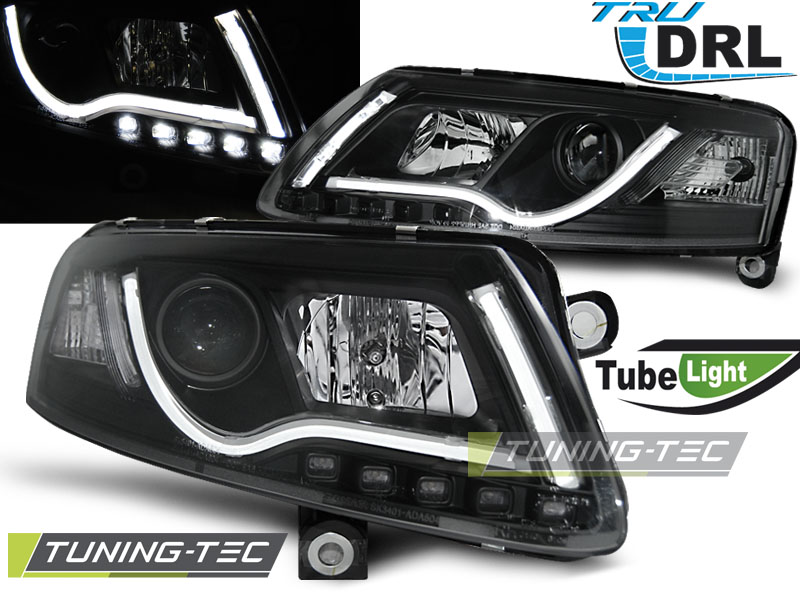 Audi A6 C6 TRU DRL, Led Tube Lights Első Fényszóró, Lámpa, by Tuning-Tec, (Évj.: 2004.04 - 2008)