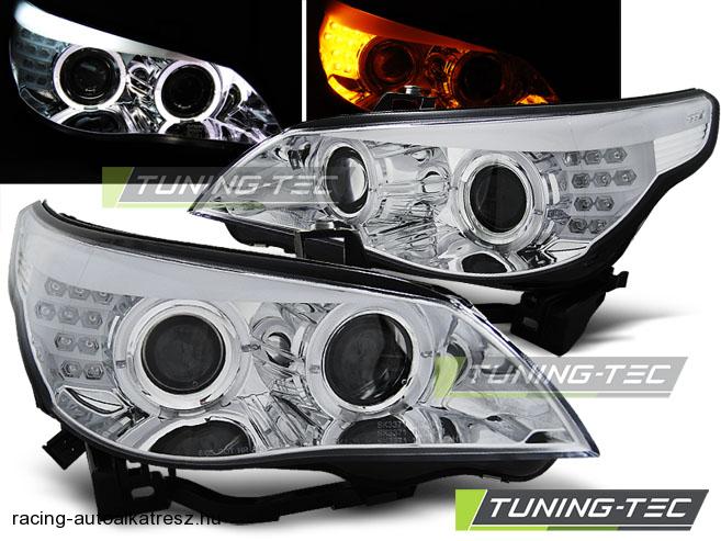 BMW E60/E61 Első Lámpa, Tuning-Tec, Angel Eyes (Évj.: 2003 - 2007) Led index-el 