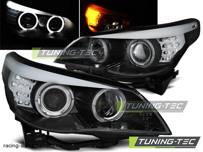 BMW E60/E61 Első Lámpa, Tuning-Tec, Angel Eyes (Évj.: 2003 - 2007) Led index-el 