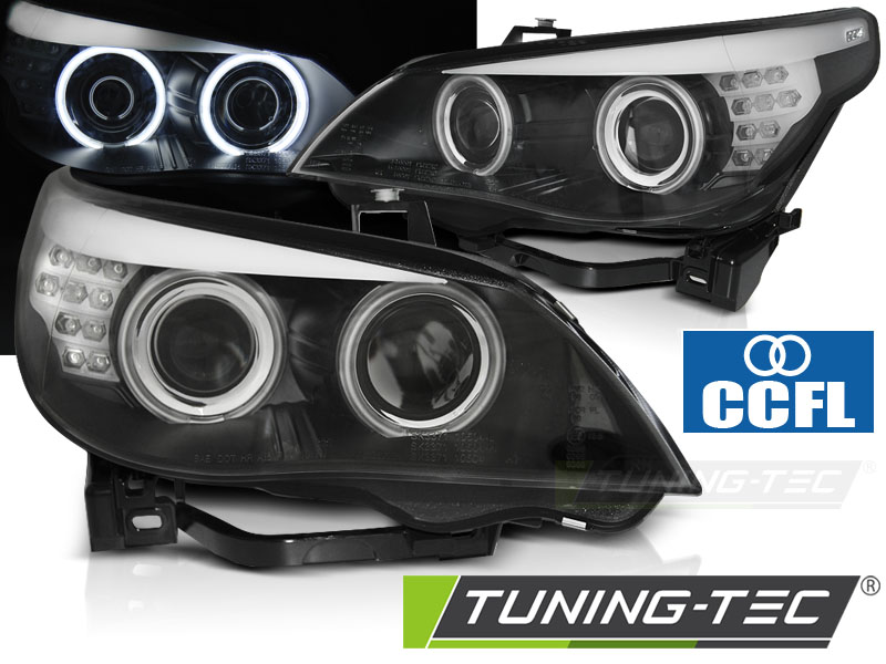BMW 5-ös Széria E60/E61, CCFL Angel Eyes Első Lámpa (Évj.: 2003 - 2007) by Tuning-Tec 