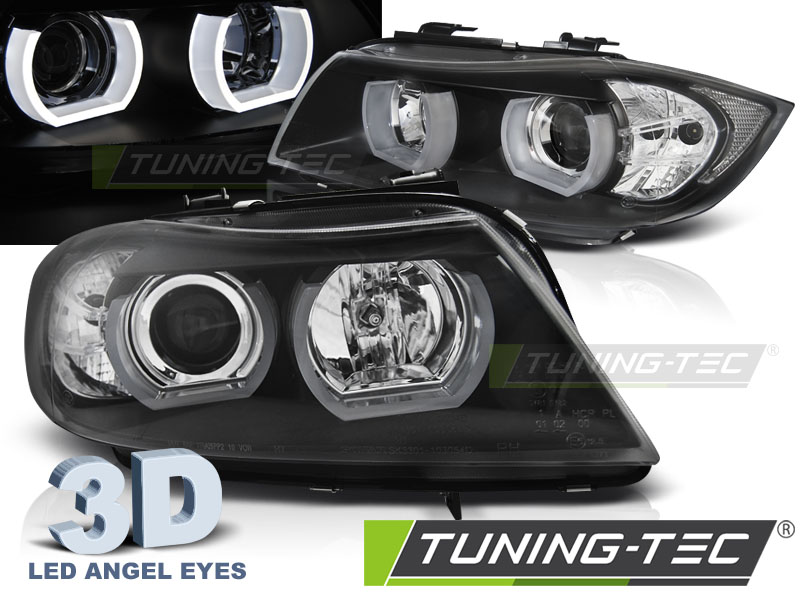 BMW E90/E91 Első Lámpa, U-Type Angel Eyes, 3-as Széria (Évj.: 2005.03 - 2008.08) by Tuning-Tec 