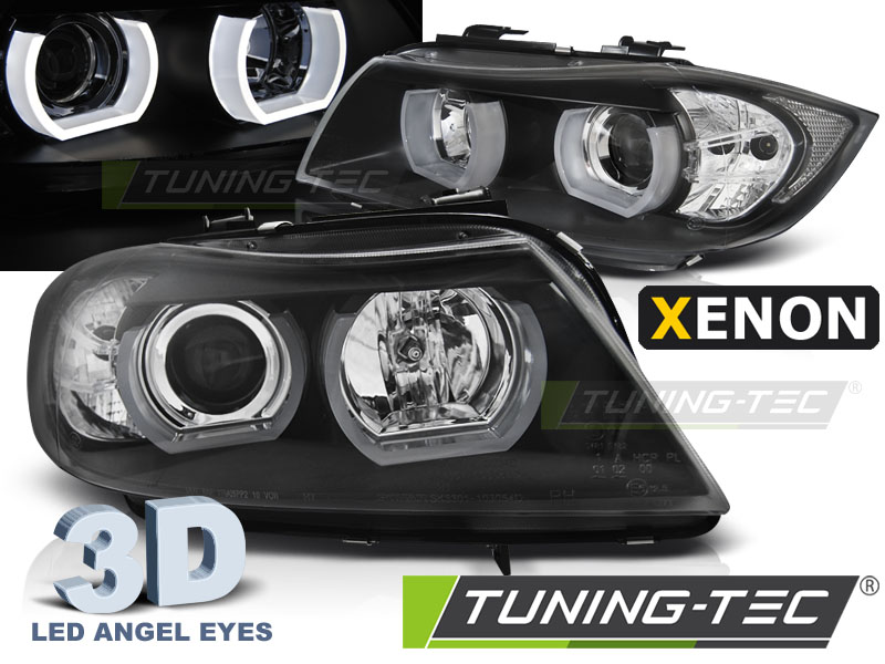 BMW E90/E91 Első Lámpa, U-Type Angel Eyes HID, 3-as Széria, (Évj.: 2005.03 - 2008.08) by Tuning-Tec 