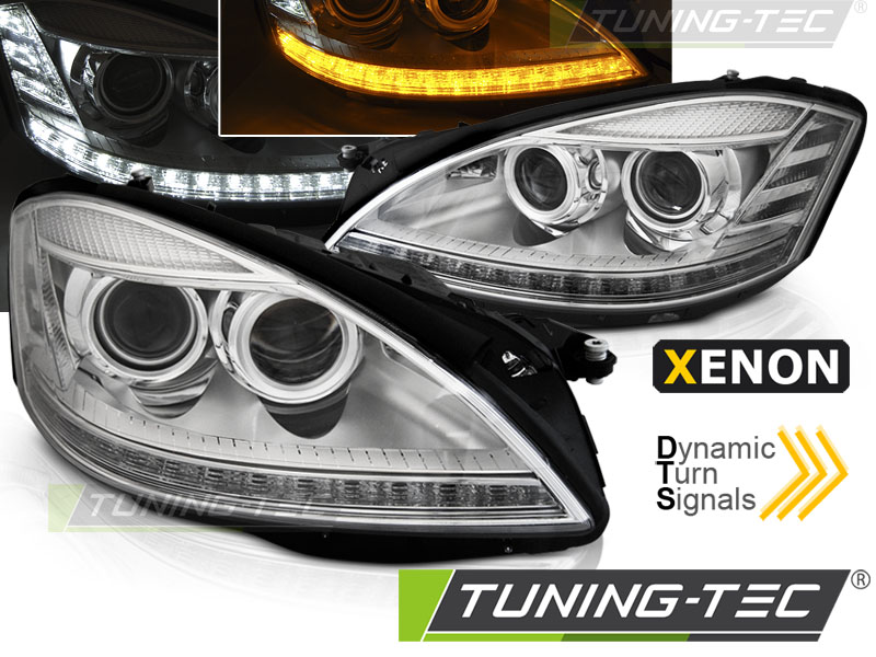 Mercedes W221, Dinamikus LED Első Lámpa Daylight HID, S-Klasse (Évj.: 2005 - 2009) by Tuning-Tec 