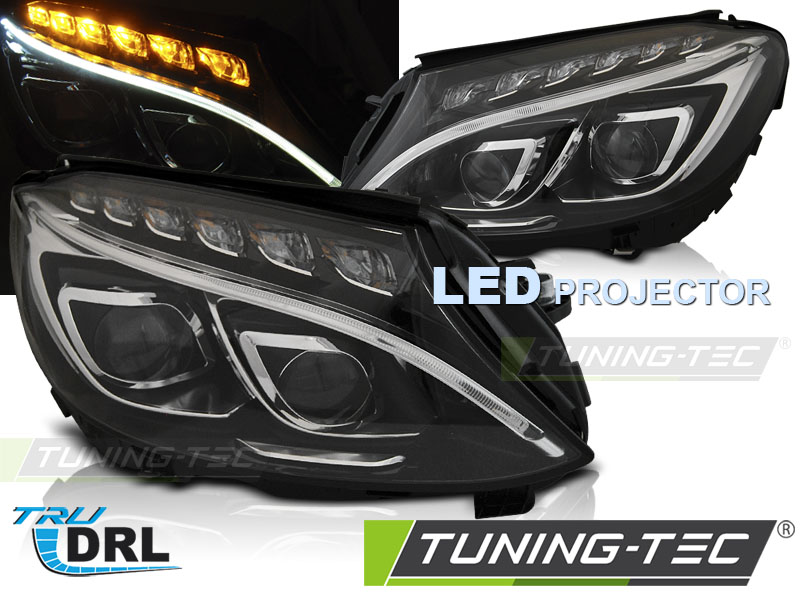 Mercedes W205, Első TRU DRL LED Projektoros Lámpa, C-Klasse (Évj.: 2014 - 2018) by Tuning-Tec 